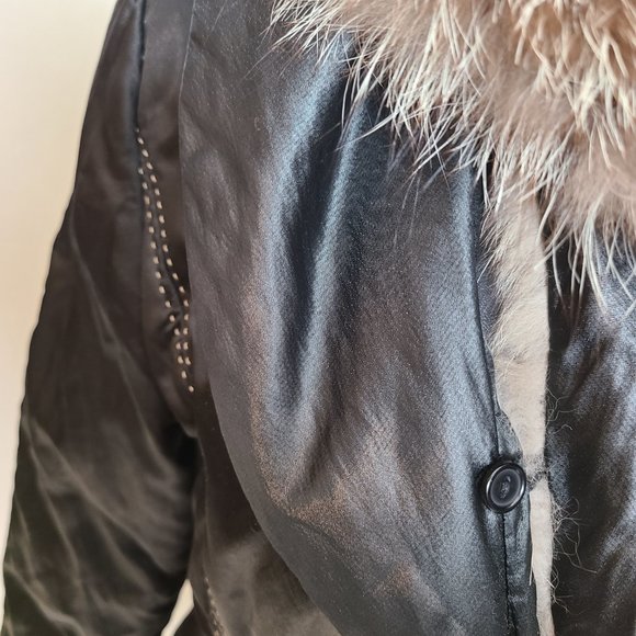 STUNNING FENDI WOMEN'S COAT WITH FOX FUR DETACHABLE COLLAR SIZE: L - Picture 5 of 16